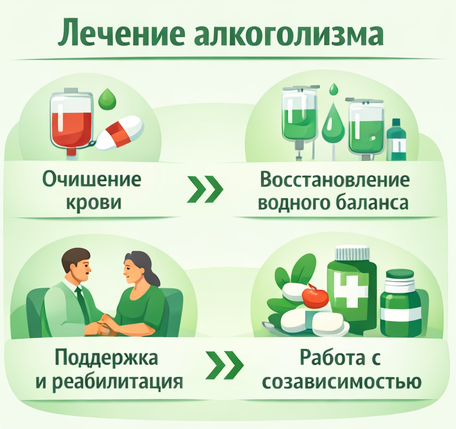 лечение алкоголизма в Сатке этапы